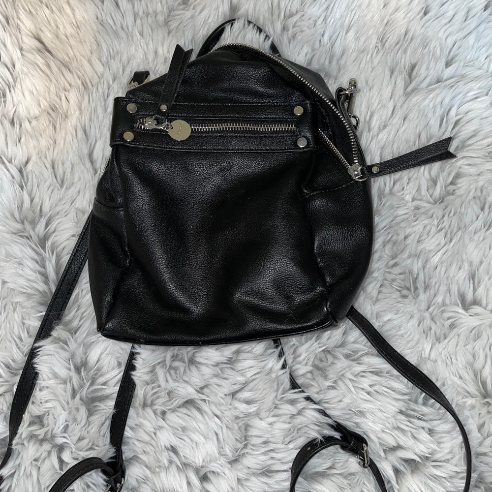 Black Long Strap Mini Backpack